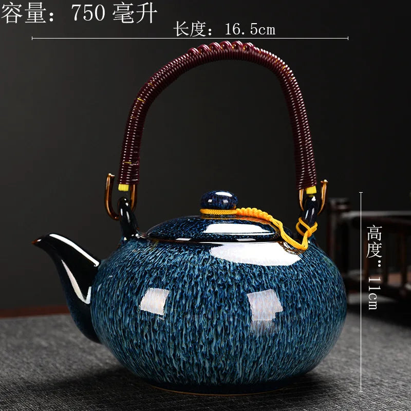 Tianmu Glazed Kiln Chinese Ceramic Teapot
