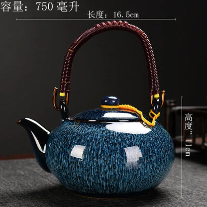 Tianmu Glazed Kiln Chinese Ceramic Teapot