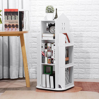 Kids' House Frame Rotating Bookshelf