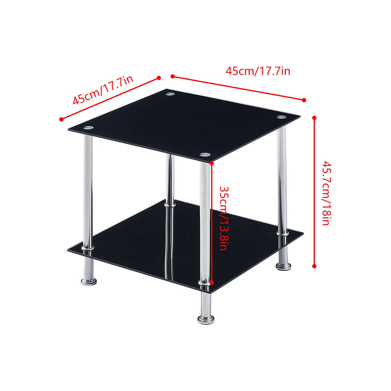 2-Tier Square/Round End Table