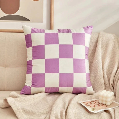 Fashion Checkerboard Plaid Cushion Cover