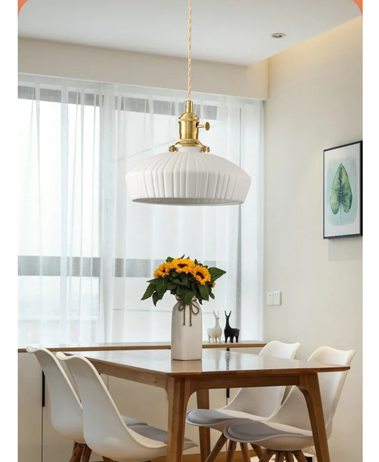 White Ceramic Pendant Light