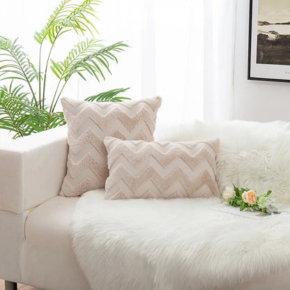 Wave Pattern Plush Throw Pillow