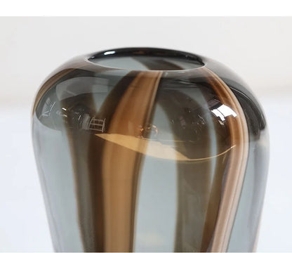 Colored Striped Glass Vase