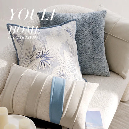 Blue Flower Throw Pillow