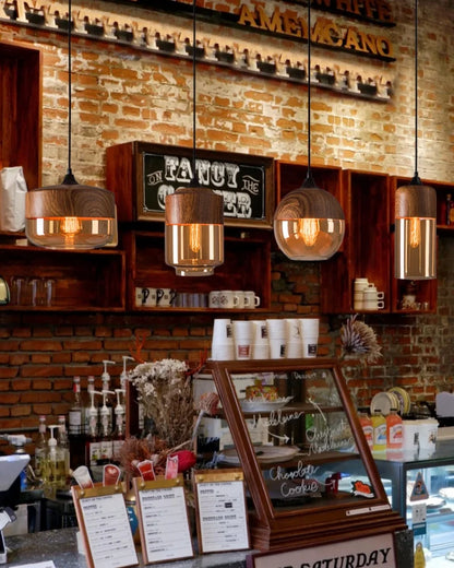Vintage Wood Pendant Light