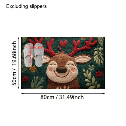 Christmas Deer Microfiber Bath Mat