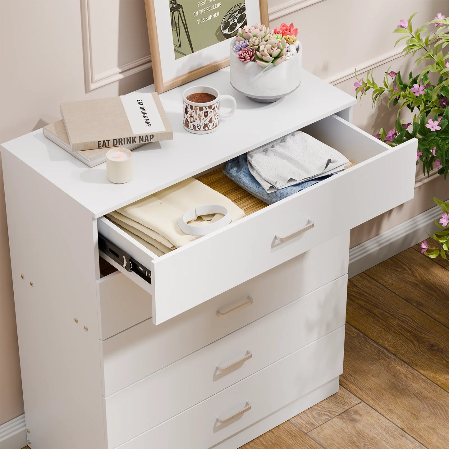 5 Drawer Wood Cabinet Dresser