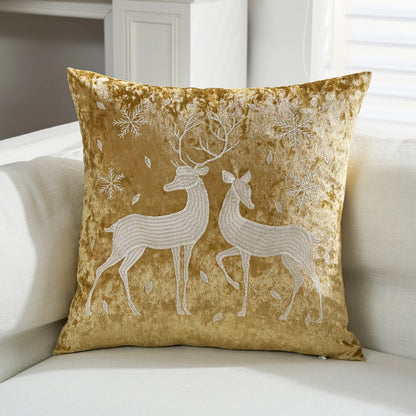 Christmas Gold Throw Pillow Cover