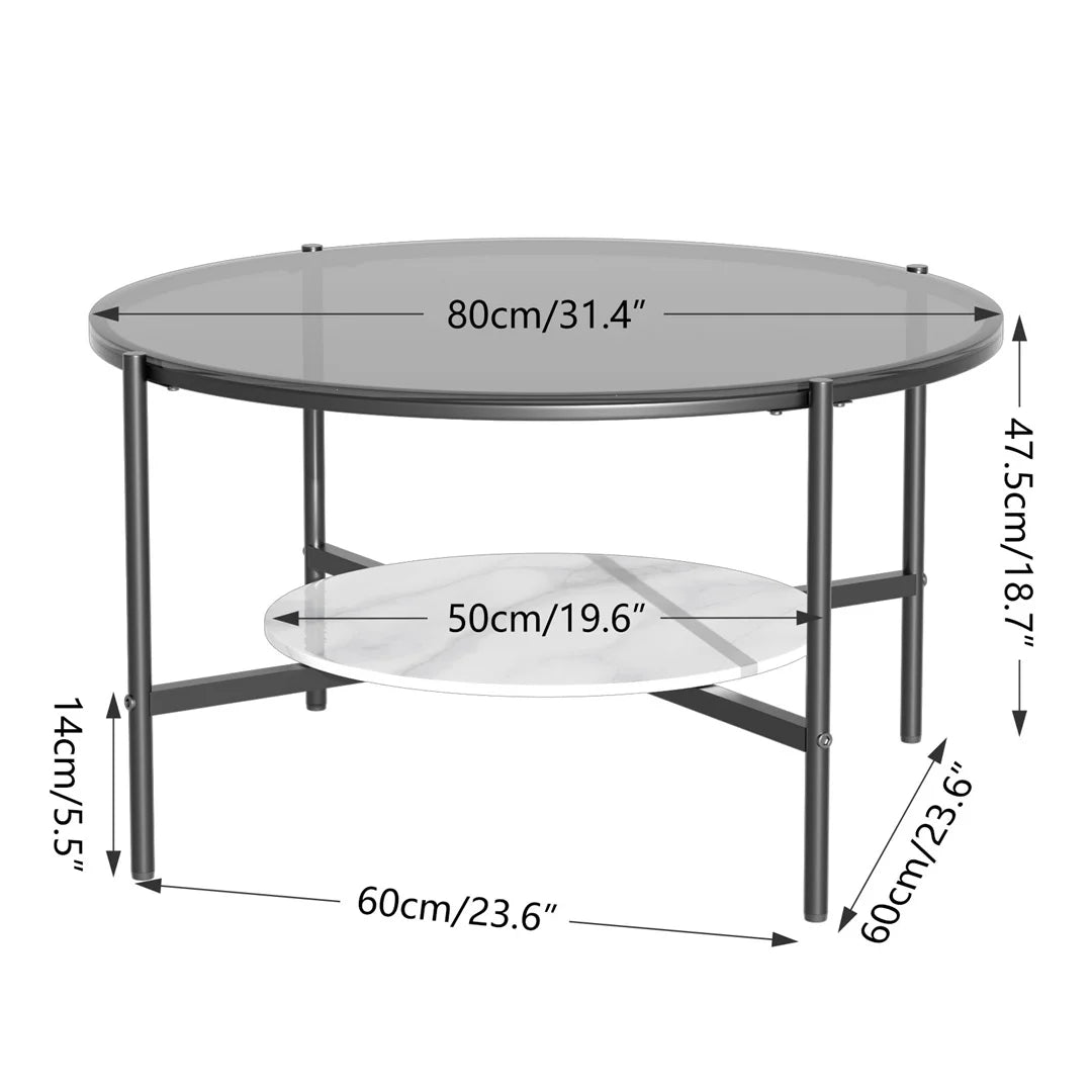2-Tier Round Accent Table