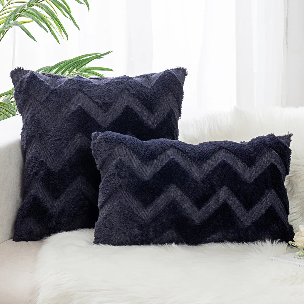 Wave Pattern Plush Throw Pillow