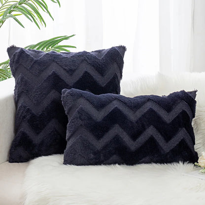 Wave Pattern Plush Throw Pillow