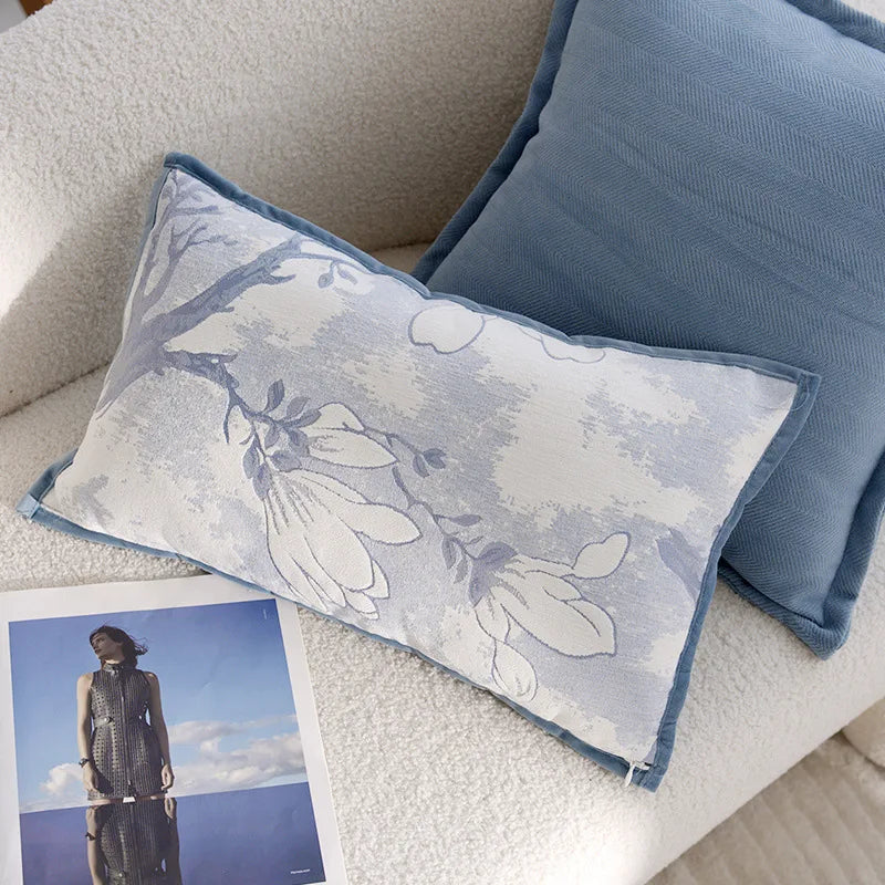 Blue Flower Throw Pillow