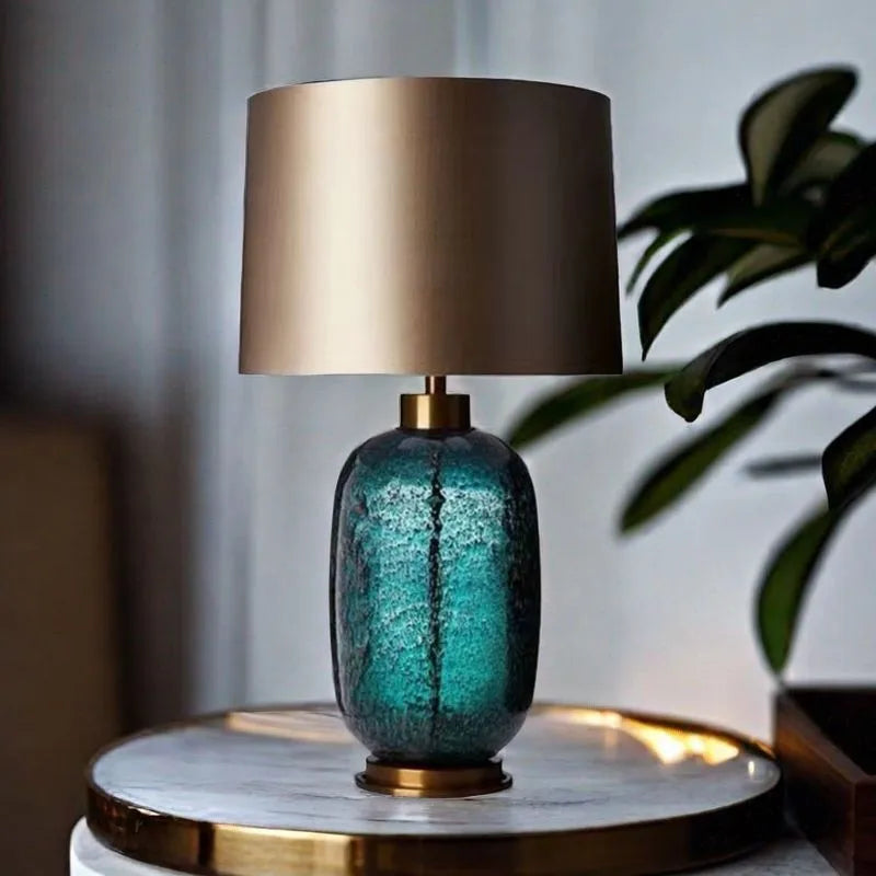 SANDYHA Blue Glass Desk Lamp