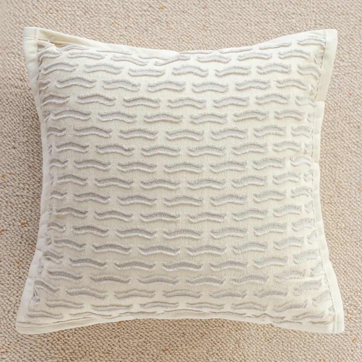 Creamy Simple Throw Pillowcase