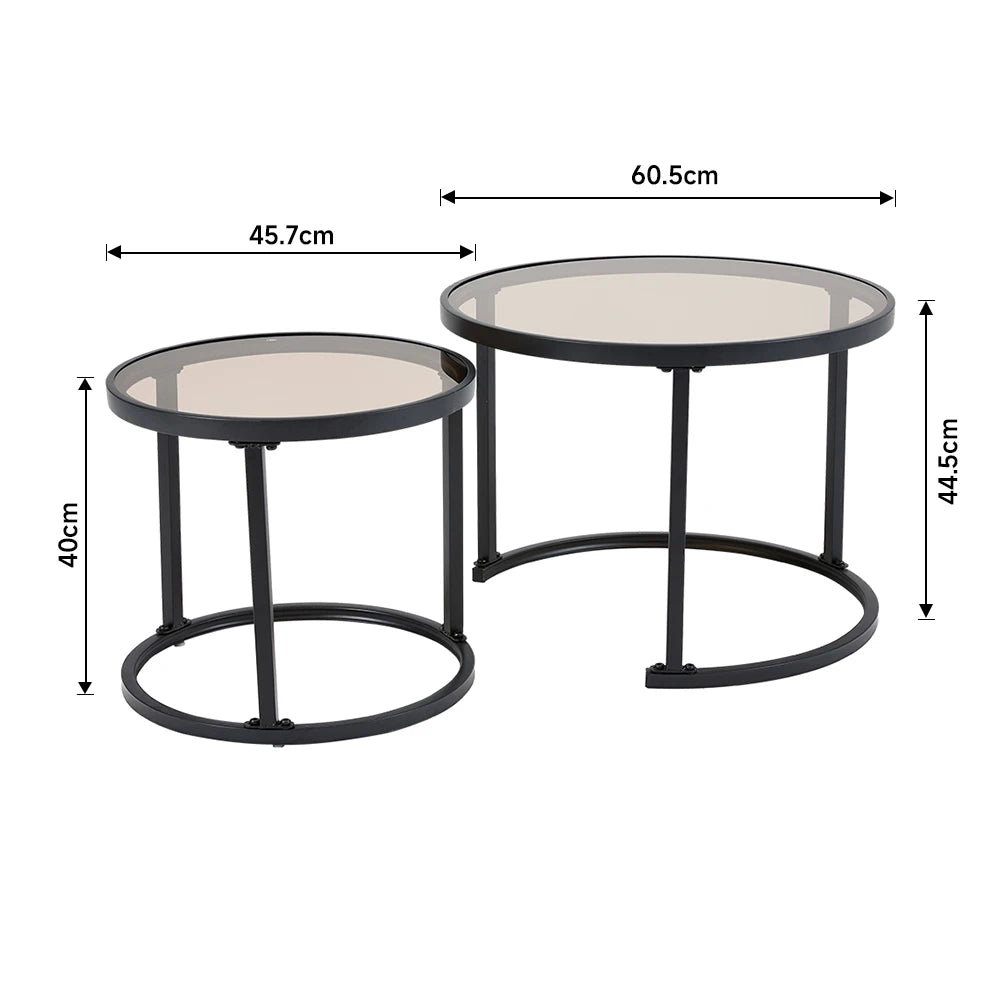 Glass Nesting Table Set