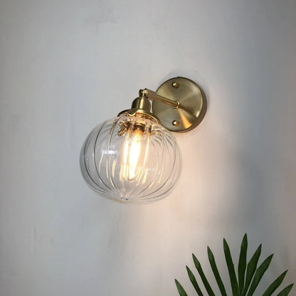 Retro Flower Style Glass Wall Lamp