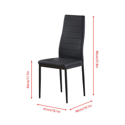 BonChoice 5Pcs Dining Table Set - 4Pcs Dining Chairs + 1 Glass Table