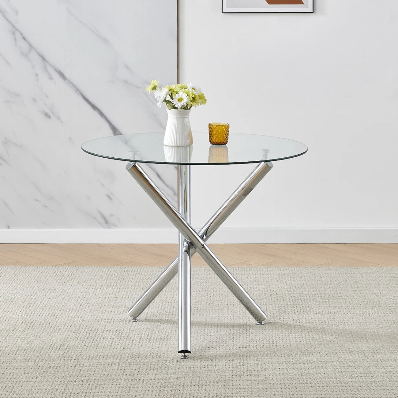 BonChoice 5 Piece Round Dining Room Table Set