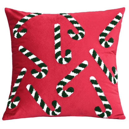 Embroidered Christmas Atmosphere Throw Pillowcase