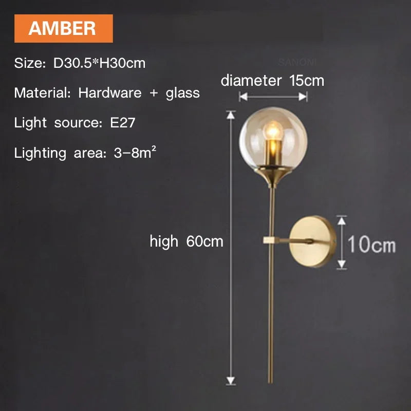 Modern Ball Glass Sconce