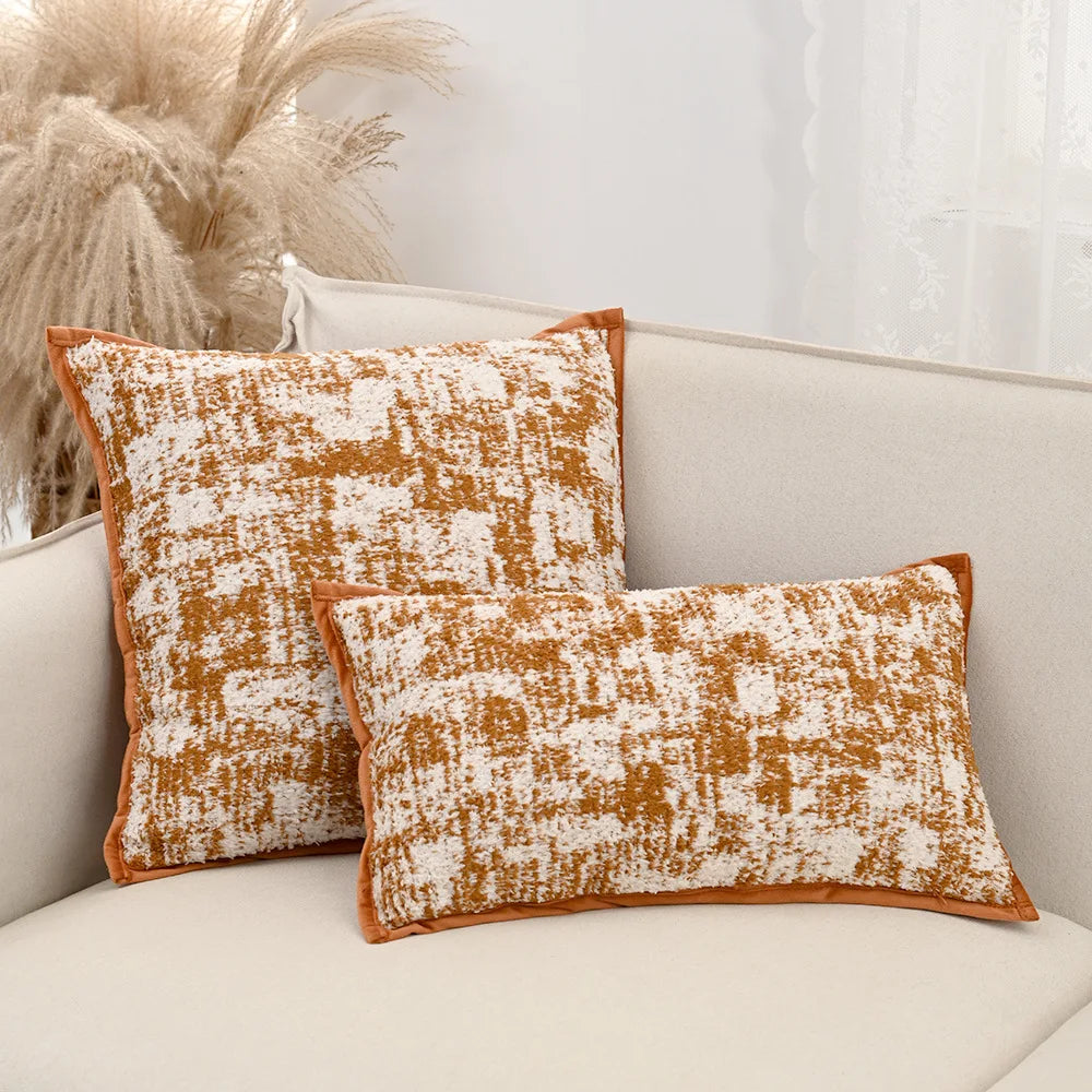 Orange Retro Throw Pillow Cover