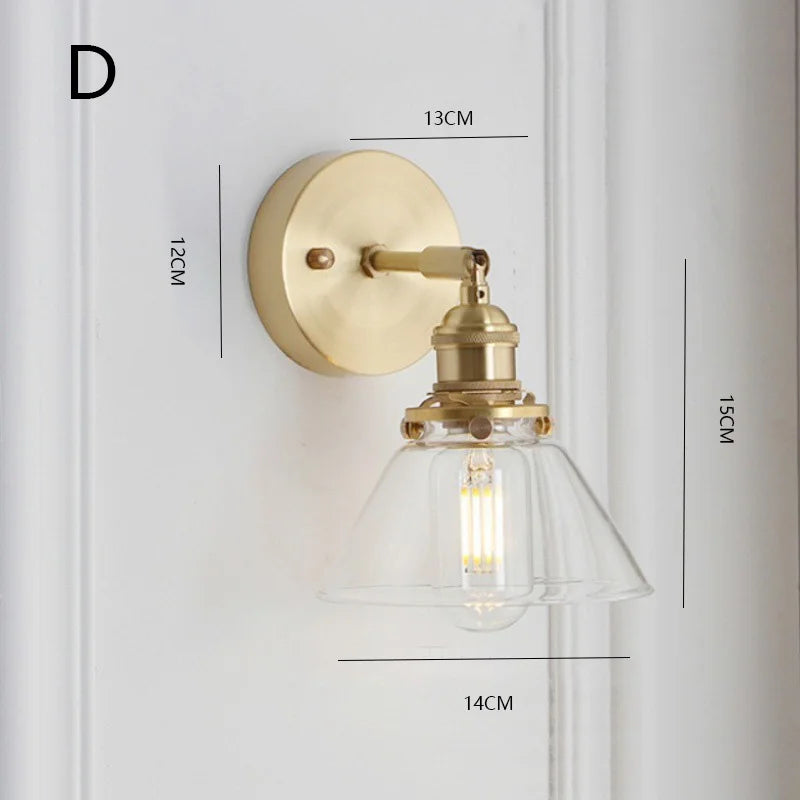 Retro Flower Style Glass Wall Lamp