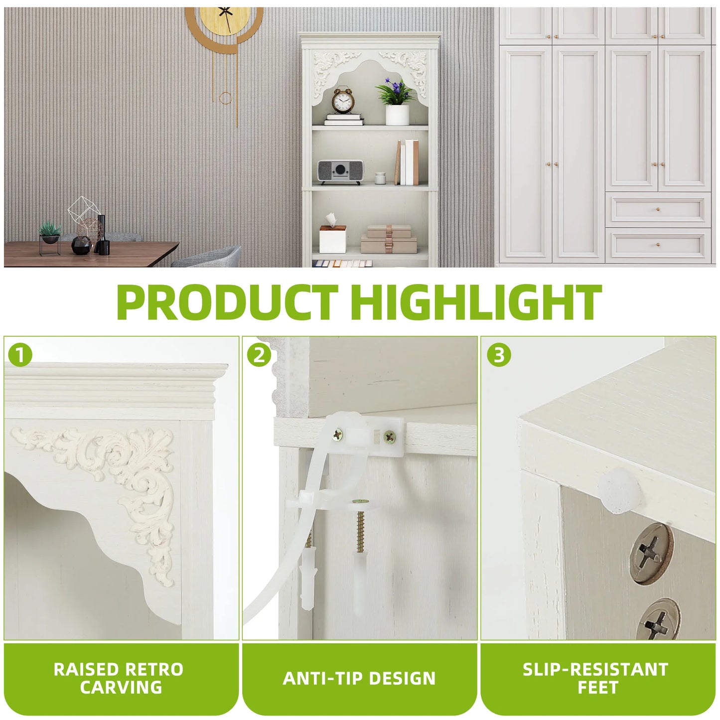 4-Tier Upright Bookcase