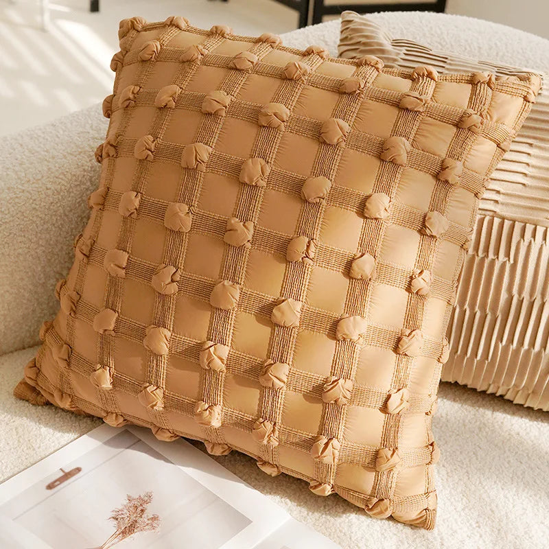 Brown Cream Throw Pillow Cover