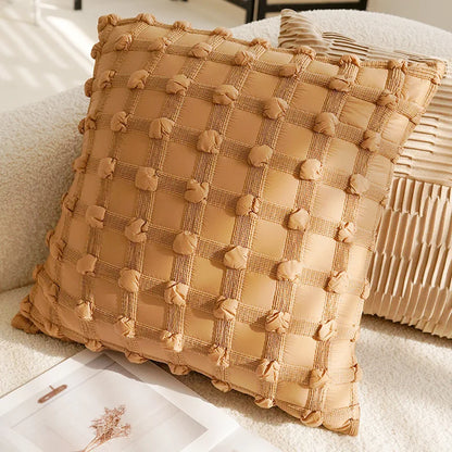 Brown Cream Throw Pillow Cover