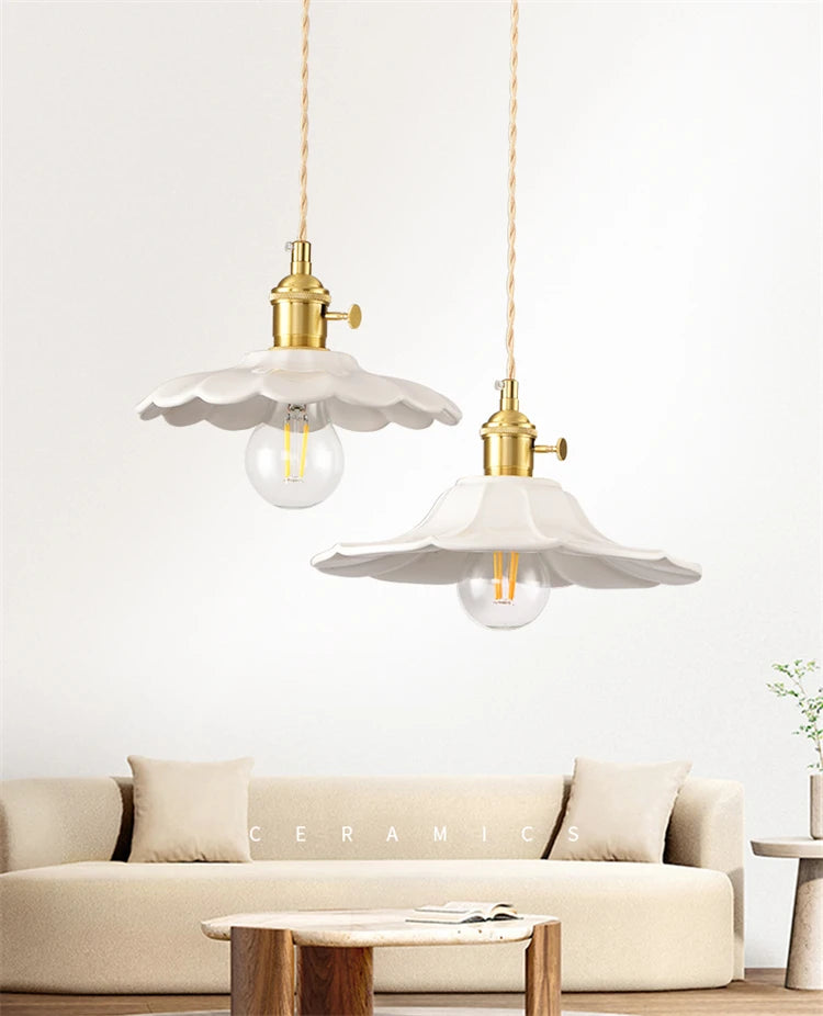 White Ceramic Pendant Light