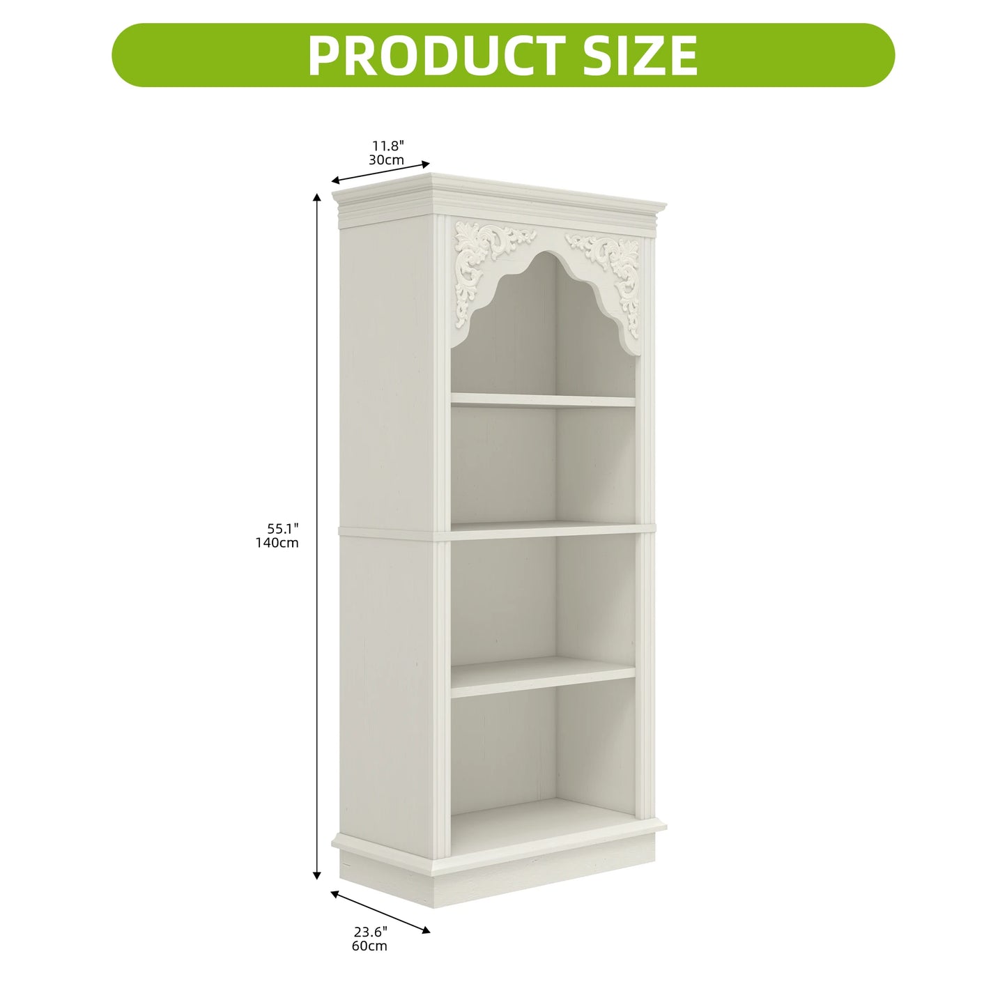 4-Tier Upright Bookcase