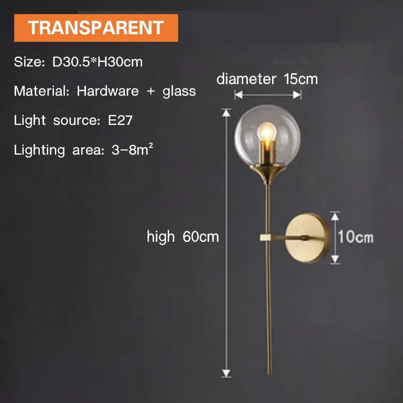 Modern Ball Glass Sconce