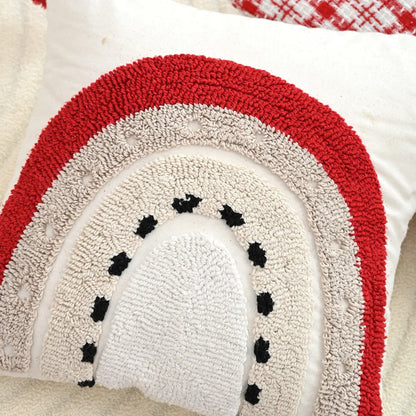Embroidered Christmas Atmosphere Throw Pillowcase