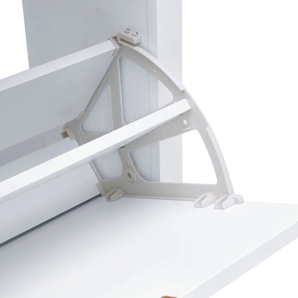 Flip Down Wood Shoe Cabinet 4 Shelf