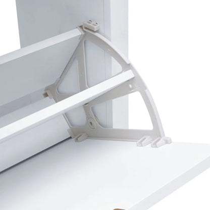 Flip Down Wood Shoe Cabinet 4 Shelf