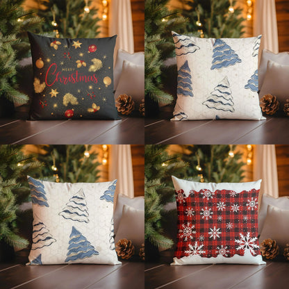 Merry Christmas Decorative Pattern Pillow Cover