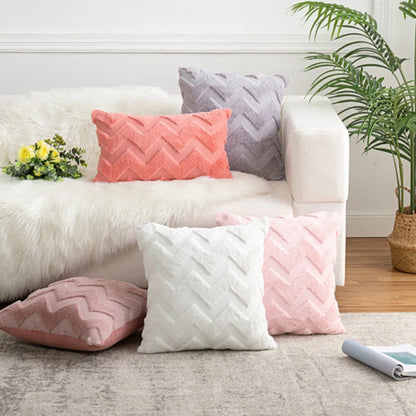 Wave Pattern Plush Throw Pillow