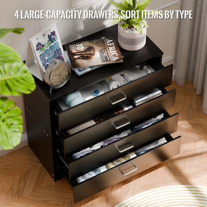 4 Drawer Wood Cabinet Dresser