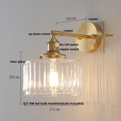 Clear Glass LED Wall Light