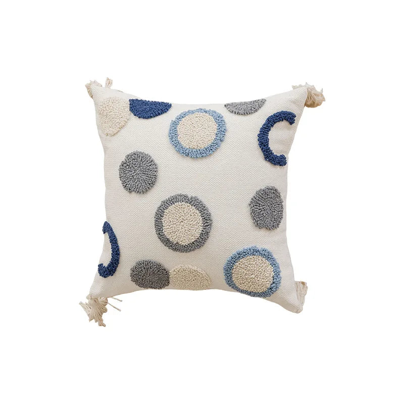 Blue Plush Throw Pillow Cover