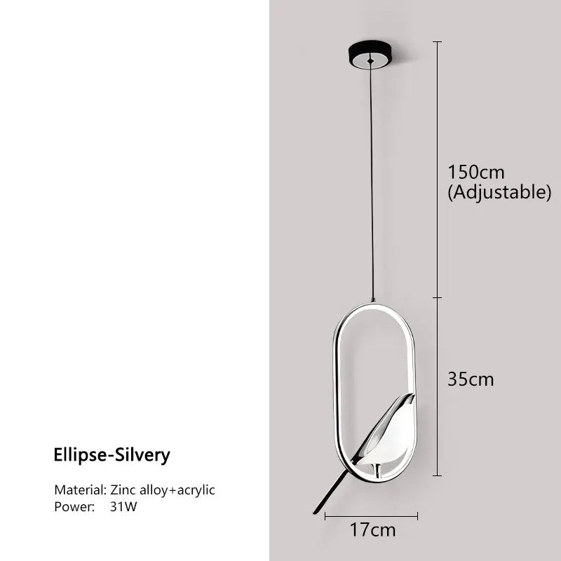Magpie Bird LED Pendant Light