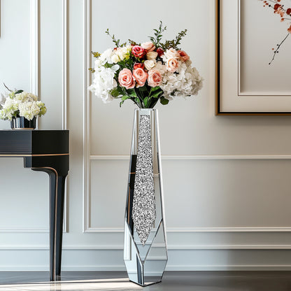 Crushed Diamond Glass Vase