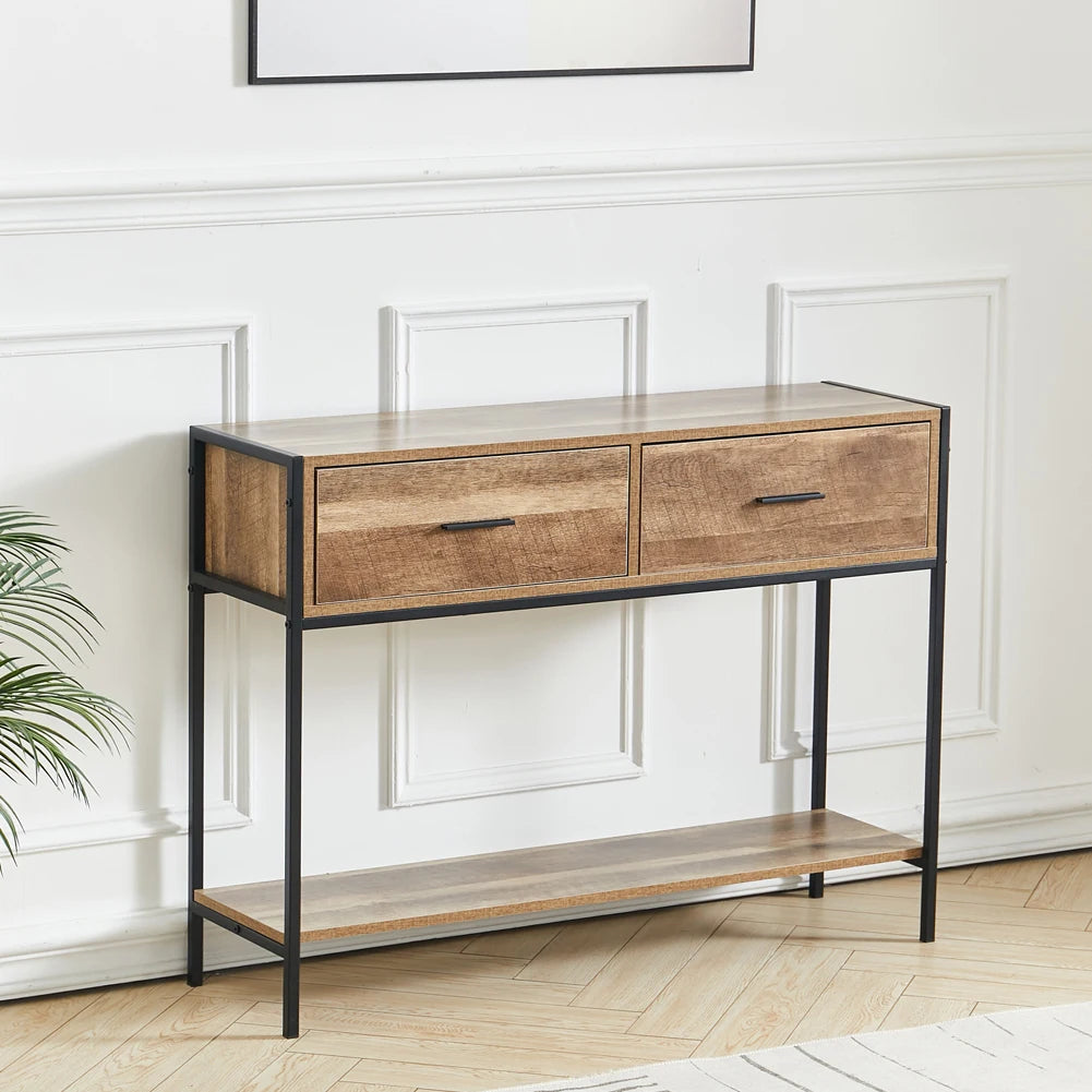 Rustic Brown Console Table