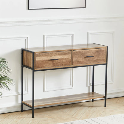 Rustic Brown Console Table