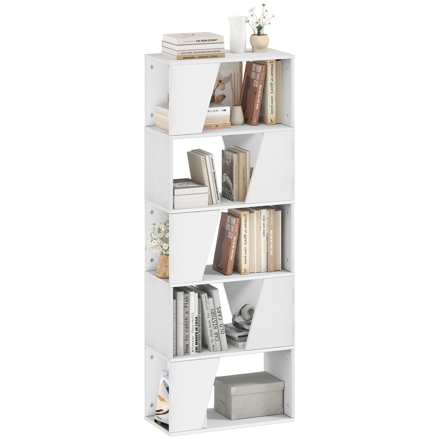 White 5-Tier Bookcase