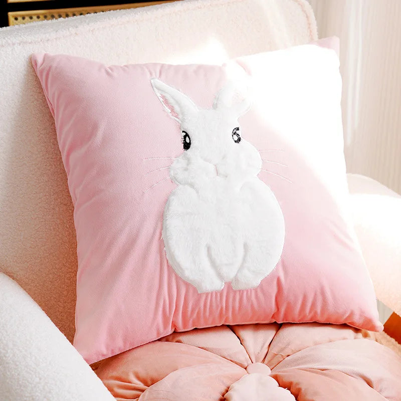 Pink Cute Throw Pillow Cover