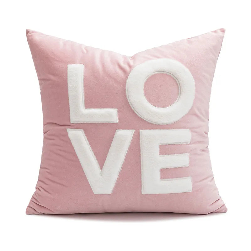 Pink Love Throw Pillow Cover