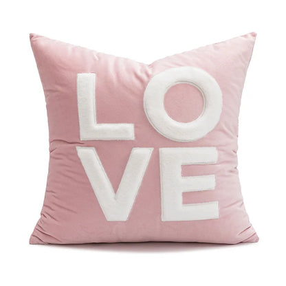 Pink Love Throw Pillow Cover