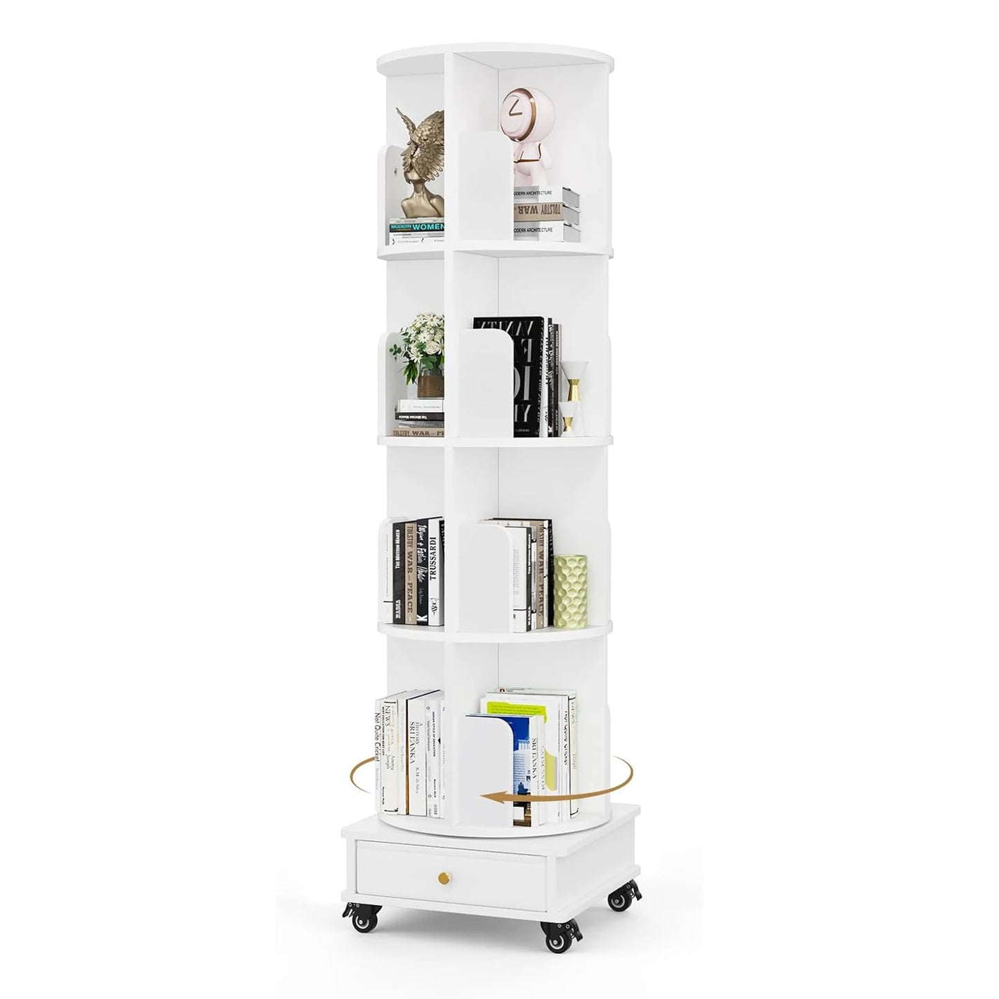 Wooden 4-layer Corner Bookshelf